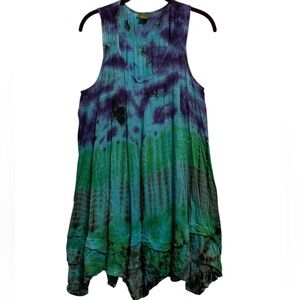 Sakkas Multicolor Tie-Dye Dress Free Size